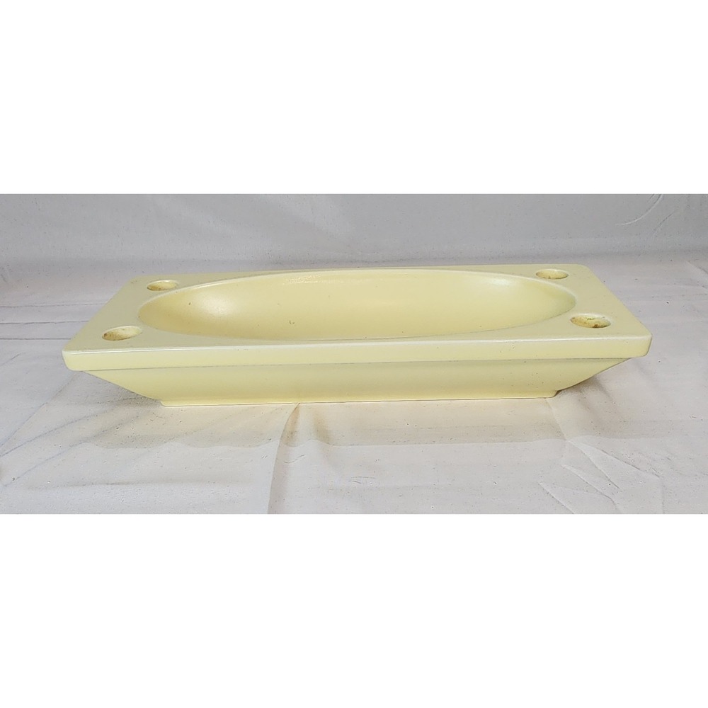 Vintage Mid-Century Hyalyn Pottery Yellow Planter Vase Approx. 13x5.5x2 USA #438